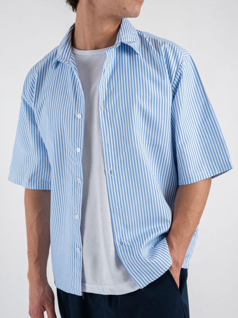 Camicia hawaiana da uomo con stampa bandiera italiana, casual