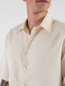 ESTASI Camicia rigata a MM con colletto e bottoni MIAMI Beige (2)
