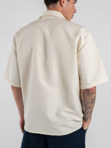 ESTASI Camicia rigata a MM con colletto e bottoni MIAMI Beige (3)