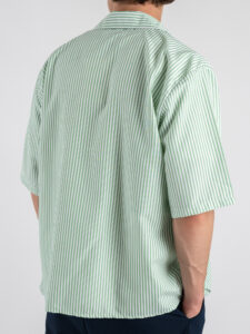 ESTASI Camicia rigata a MM con colletto e bottoni MIAMI Verde (3)