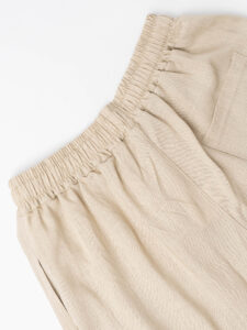 ESTASI Pantalaccio slim morbido in lino con coulisse in vita PAPEETE Beige (1)