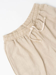 ESTASI Pantalaccio slim morbido in lino con coulisse in vita PAPEETE Beige (8)