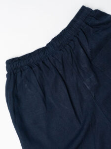 ESTASI Pantalaccio slim morbido in lino con coulisse in vita PAPEETE Blu (1)