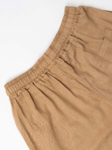 ESTASI Pantalaccio slim morbido in lino con coulisse in vita PAPEETE Fango (2)