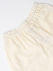 ESTASI Pantalaccio slim morbido in lino con coulisse in vita PAPEETE Panna (1)