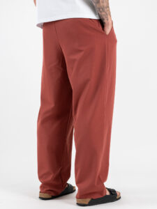 ESTASI Pantalone regular leggero con gamba larga ed elastico in vita YAMAL Ruggine (6)