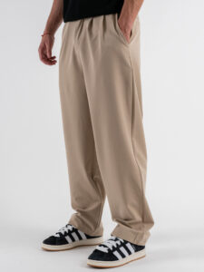 ESTASI Pantalone regular leggero con gamba larga ed elastico in vita YAMAL Sabbia (2)