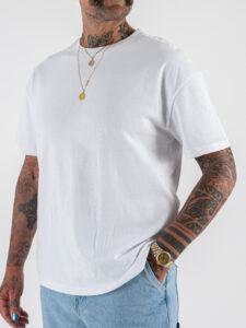 ESTASI T-shirt over in cotone SOLE Bianco (5)