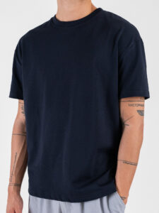 ESTASI T-shirt over in cotone SOLE Blu (3)