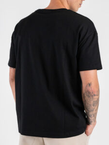 ESTASI T-shirt over in cotone SOLE Nero (1)