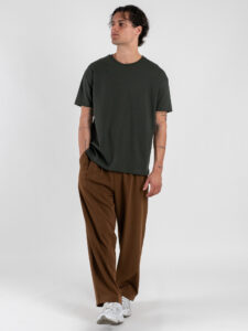 ESTASI T-shirt over in cotone SOLE Verde Militare (3)