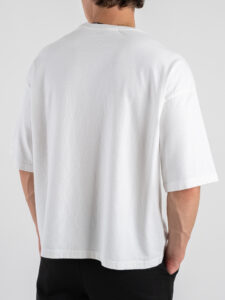 ESTASI T-shirt regular box fit TERRA Bianco (1)