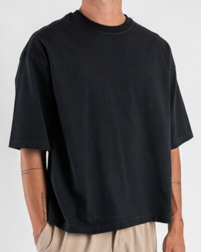 ESTASI T shirt regular box fit TERRA Nero 4 Nuovi Arrivi