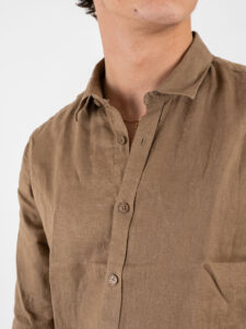 GIANNI LUPO Camicia basica in lino con colletto GL7619S Camel (5)