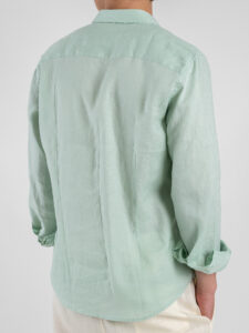 GIANNI LUPO Camicia basica in lino con colletto GL7619S Menta (5)