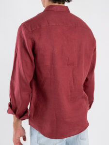 GIANNI LUPO Camicia basica in lino con colletto GL7619S Rosso India (3)