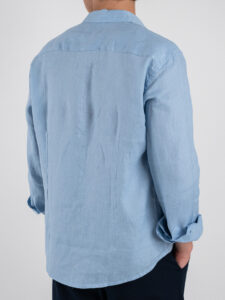 GIANNI LUPO Camicia basica in lino con colletto GL7619S Sky (1)
