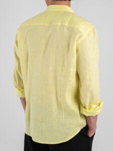 GIANNI LUPO Camicia basica in lino con colletto GL7619S Yellow (1)