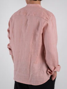 GIANNI LUPO Camicia basica in lino con collo coreana GL7620S Pink (1)