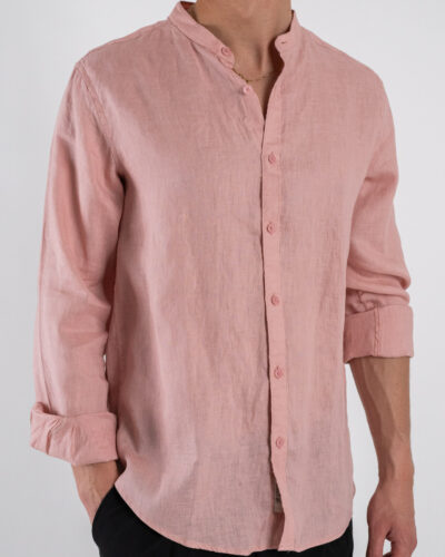 GIANNI LUPO Camicia basica in lino con collo coreana GL7620S Pink 5 Nuovi Arrivi