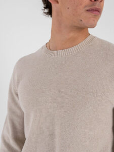 GIANNI LUPO Maglia girocollo in cotone lavorato GL33506 Beige (4)
