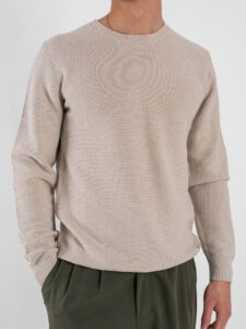 GIANNI LUPO Maglia girocollo in cotone lavorato GL33506 Beige (5)
