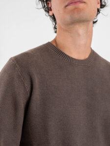 GIANNI LUPO Maglia girocollo in cotone lavorato GL33506 Coffe (3)