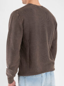 GIANNI LUPO Maglia girocollo in cotone lavorato GL33506 Coffe (5)