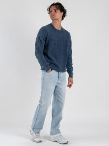 GIANNI LUPO Maglia girocollo in cotone lavorato GL33506 Navy (1)