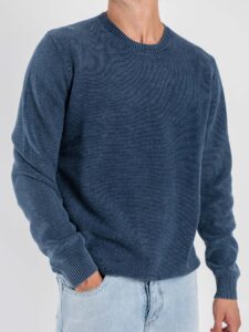 GIANNI LUPO Maglia girocollo in cotone lavorato GL33506 Navy (2)