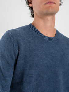 GIANNI LUPO Maglia girocollo in cotone lavorato GL33506 Navy (3)