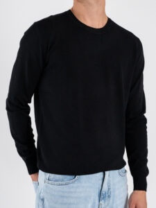 GIANNI LUPO Maglia girocollo leggera in viscosa GL512S Nero (5)