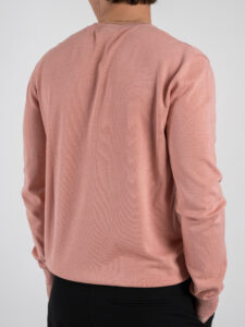 GIANNI LUPO Maglia girocollo leggera in viscosa GL512S Rosa Salmone (1)