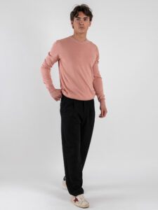 GIANNI LUPO Maglia girocollo leggera in viscosa GL512S Rosa Salmone (2)