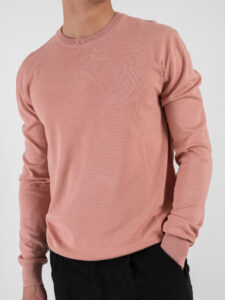GIANNI LUPO Maglia girocollo leggera in viscosa GL512S Rosa Salmone (4)