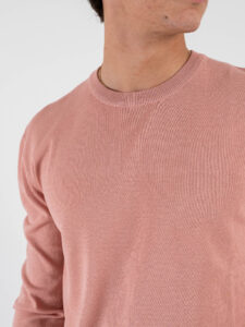 GIANNI LUPO Maglia girocollo leggera in viscosa GL512S Rosa Salmone (5)