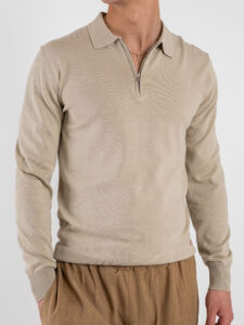 GIANNI LUPO Polo in tinta unita con zip GL35205 Beige (5)