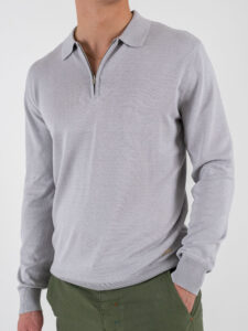 GIANNI LUPO Polo in tinta unita con zip GL35205 Ice (5)