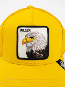GOORIN BROS Cappellino giallo con patch in pelle bianca stampa aquila KILLER (1)