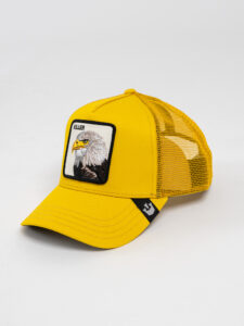 GOORIN BROS Cappellino giallo con patch in pelle bianca stampa aquila KILLER (2)