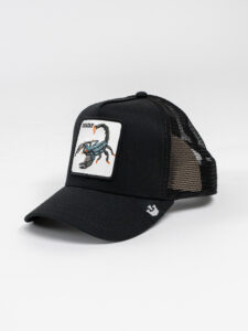 GOORIN BROS Cappellino nero con patch in pelle bianca con stampa scorpione DEADLY (2)