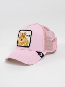GOORIN BROS Cappellino rosa con patch in pelle bianca con stampa leonessa QUEEN (2)