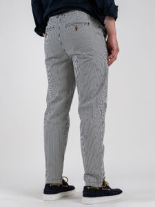 IMPURE Pantalone a righe sottili in cotone MILES SRKC63 Navy Stripe (1)