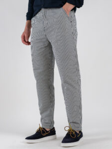 IMPURE Pantalone a righe sottili in cotone MILES SRKC63 Navy Stripe (2)