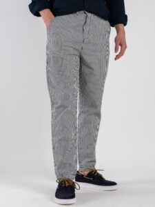 IMPURE Pantalone a righe sottili in cotone MILES SRKC63 Navy Stripe (3)