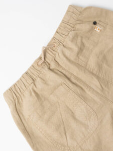IMPURE Pantalone cargo in misto lino con coulisse in vita RAMON MLNC68 Desert (1)