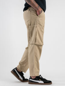 IMPURE Pantalone cargo in misto lino con coulisse in vita RAMON MLNC68 Desert (5)