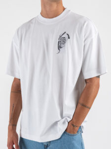 INDEPENDENT REPUBLIC T-shirt boxy fit con stampa COMPARISON Bianco (4)