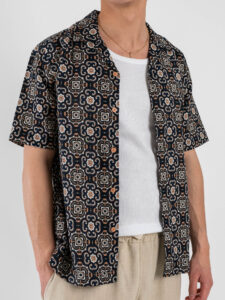 ONLY&SONS Camicia misto lino a mezze maniche in fantasia CAIDEN 22032833 CorkLisabon (3)