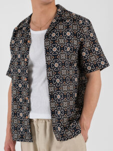 ONLY&SONS Camicia misto lino a mezze maniche in fantasia CAIDEN 22032833 CorkLisabon (4)
